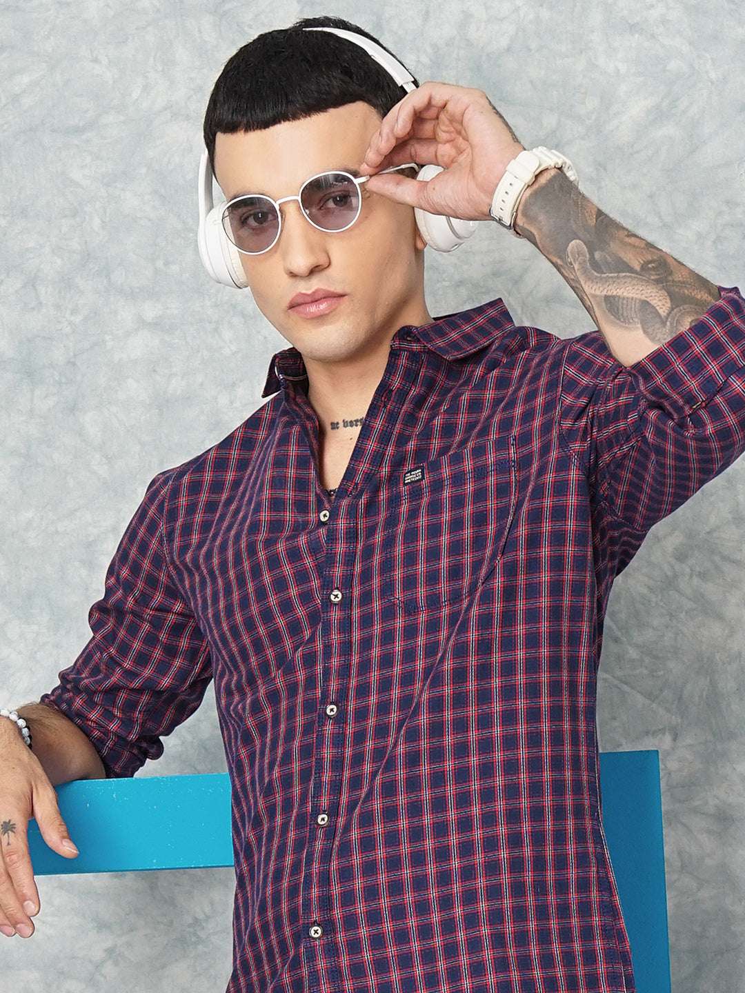 Men's Checked Slim Fit Shirt