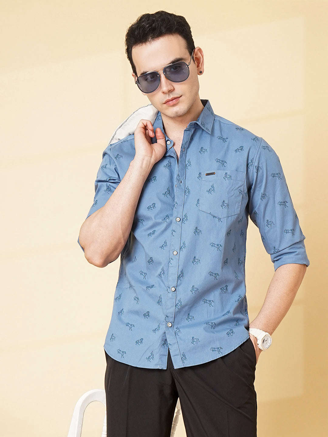 Men's Printed Slim Fit Shirt