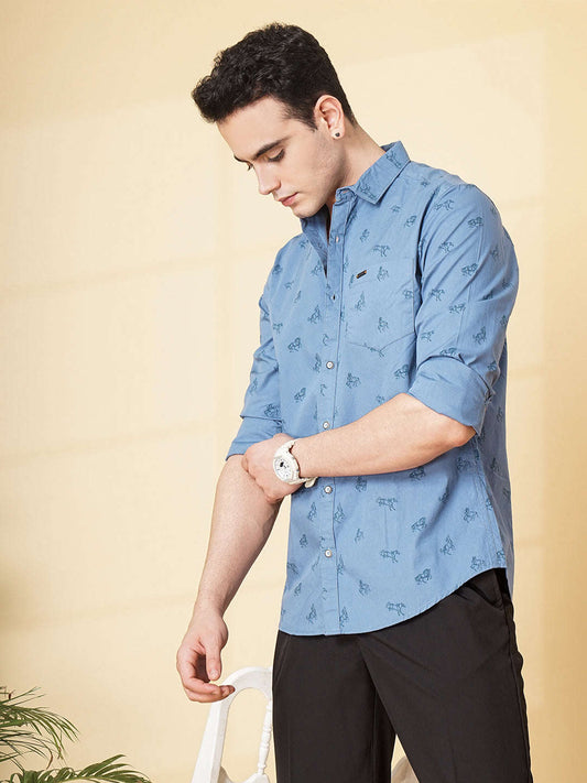 Men's Printed Slim Fit Shirt