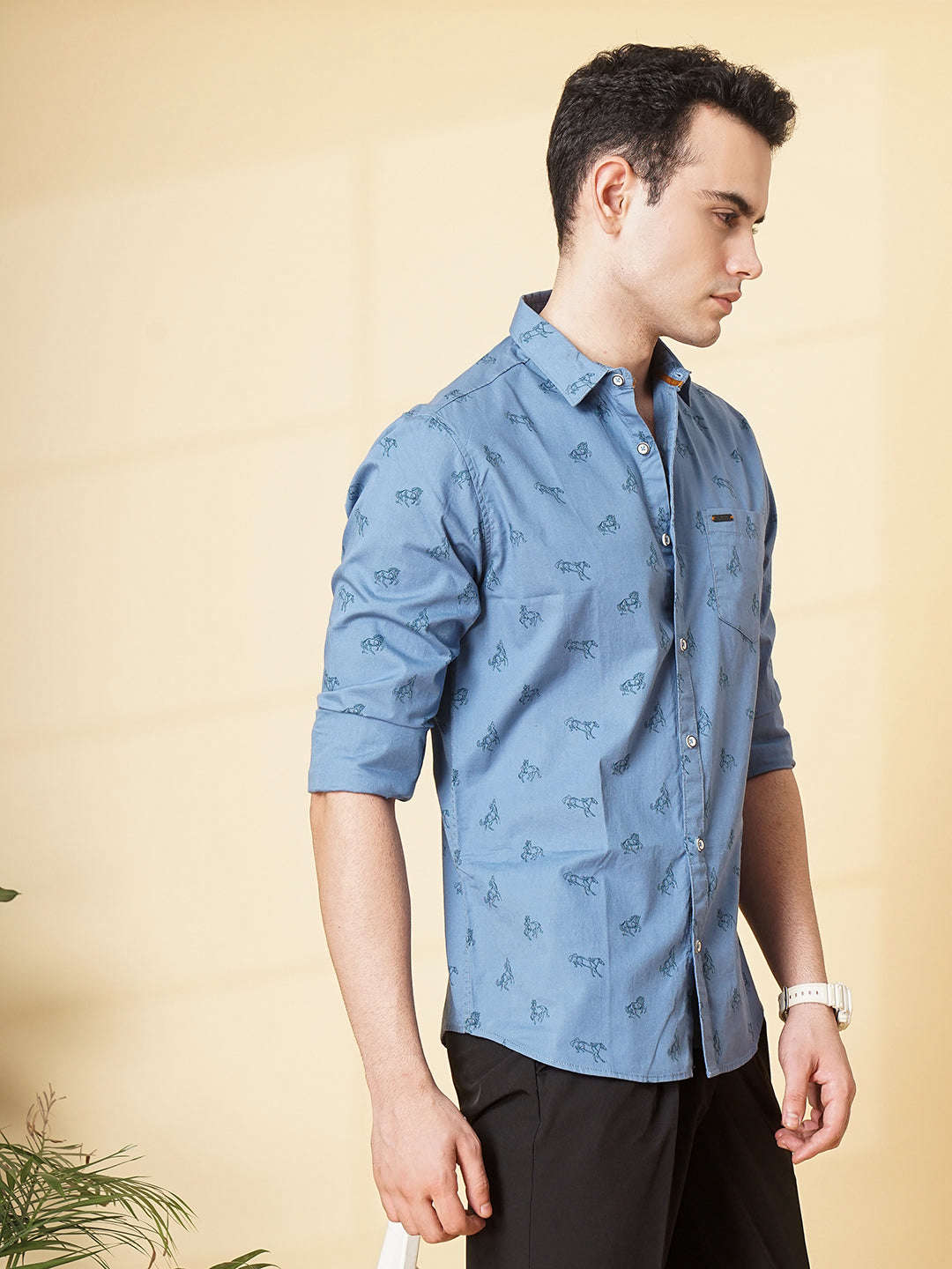 Men's Printed Slim Fit Shirt