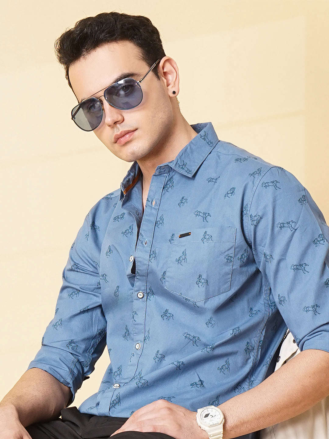 Men's Printed Slim Fit Shirt