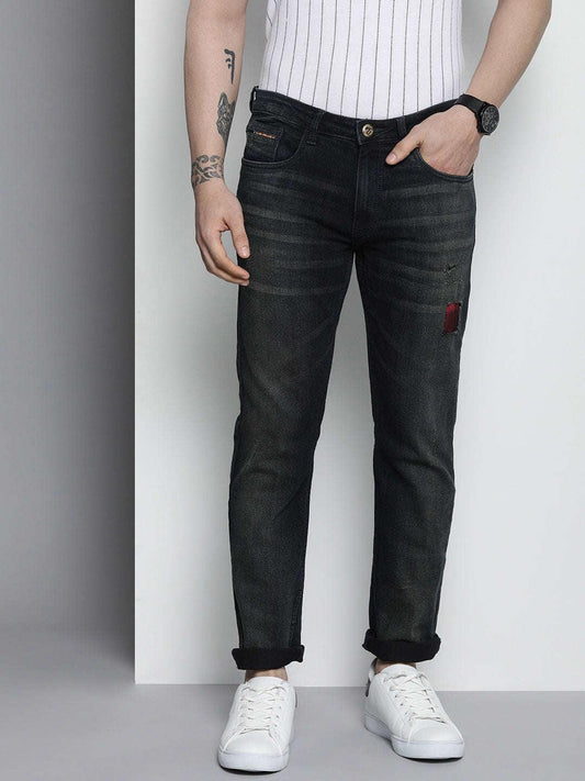 Men's Distressed Straight Jeans