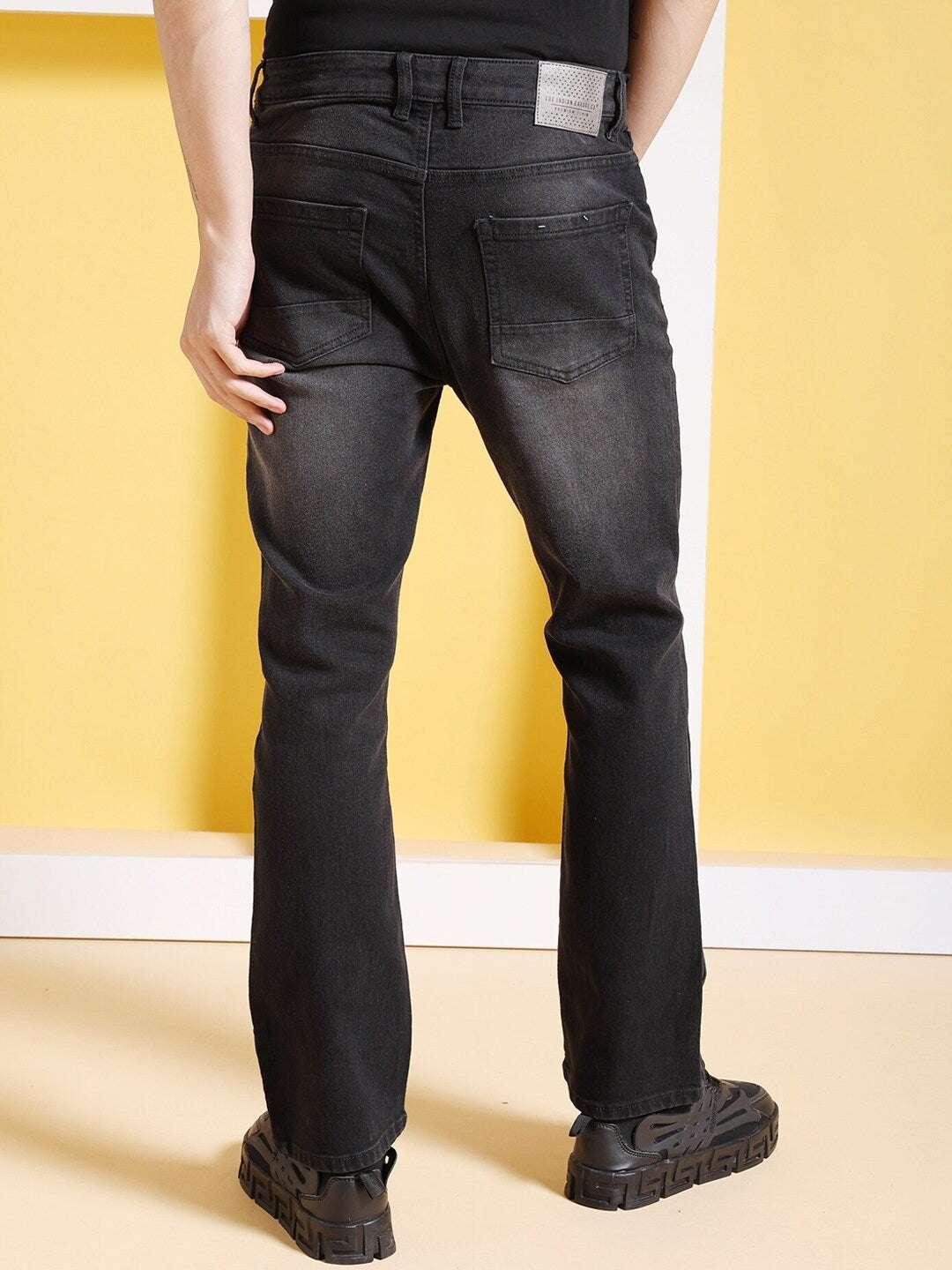 The Indian Garage Co Men's Bootcut Clean Look Mid-Rise Stretchable Jeans