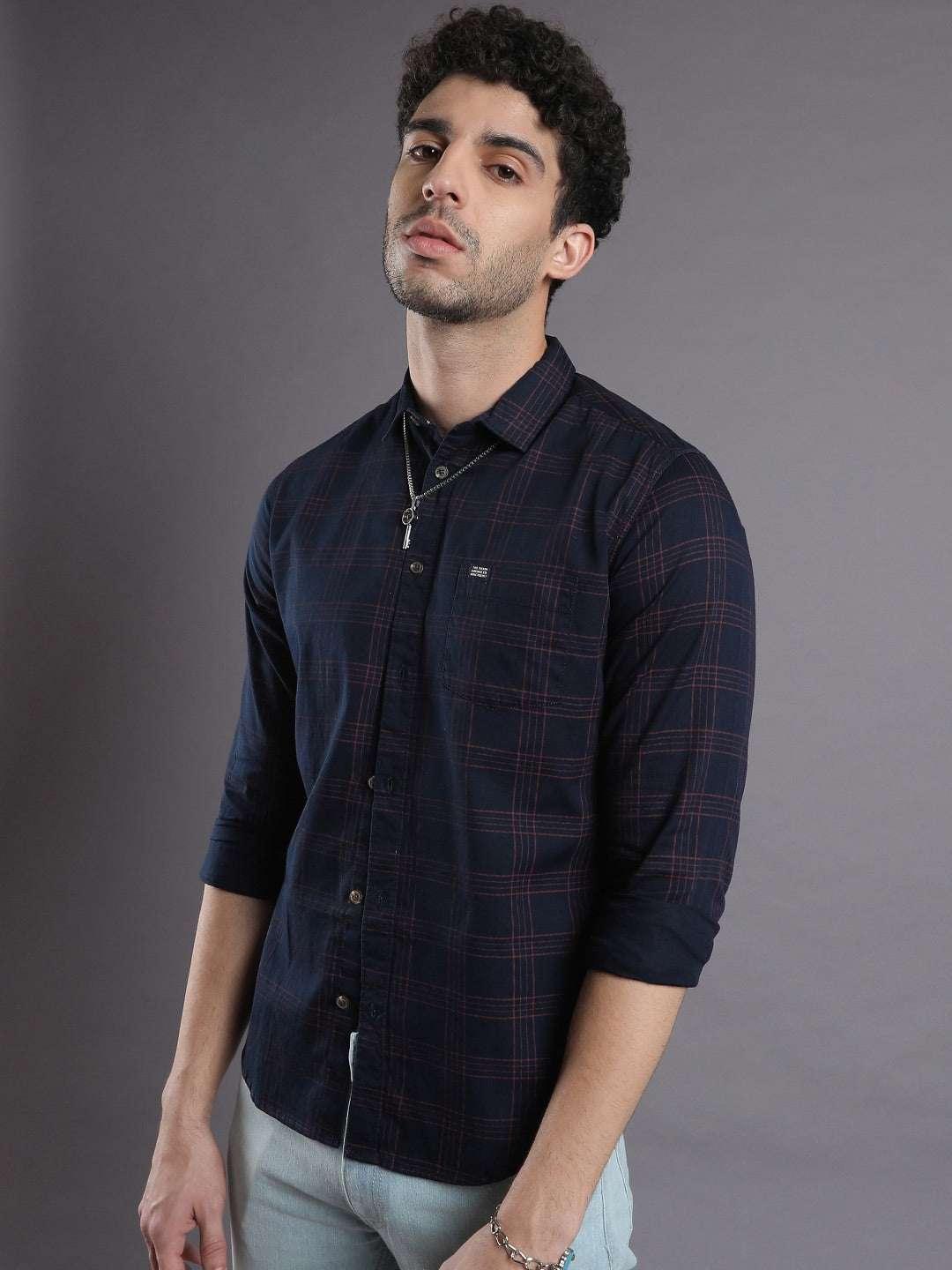 Men's Checked Slim Fit Shirt