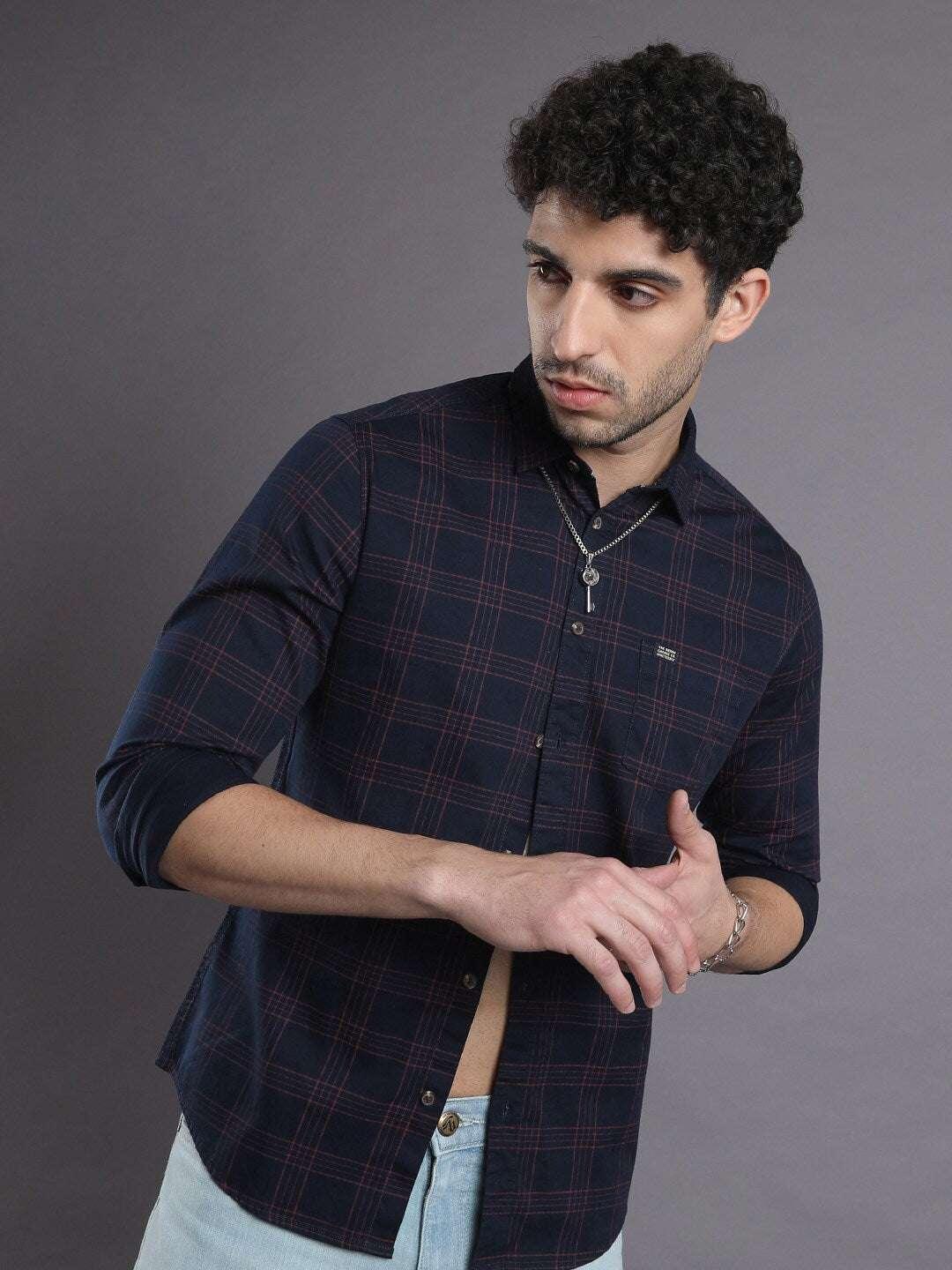 Men's Checked Slim Fit Shirt