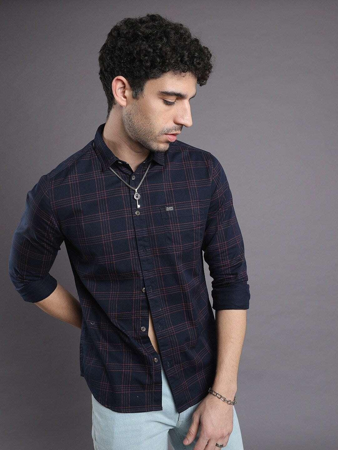 Men's Checked Slim Fit Shirt