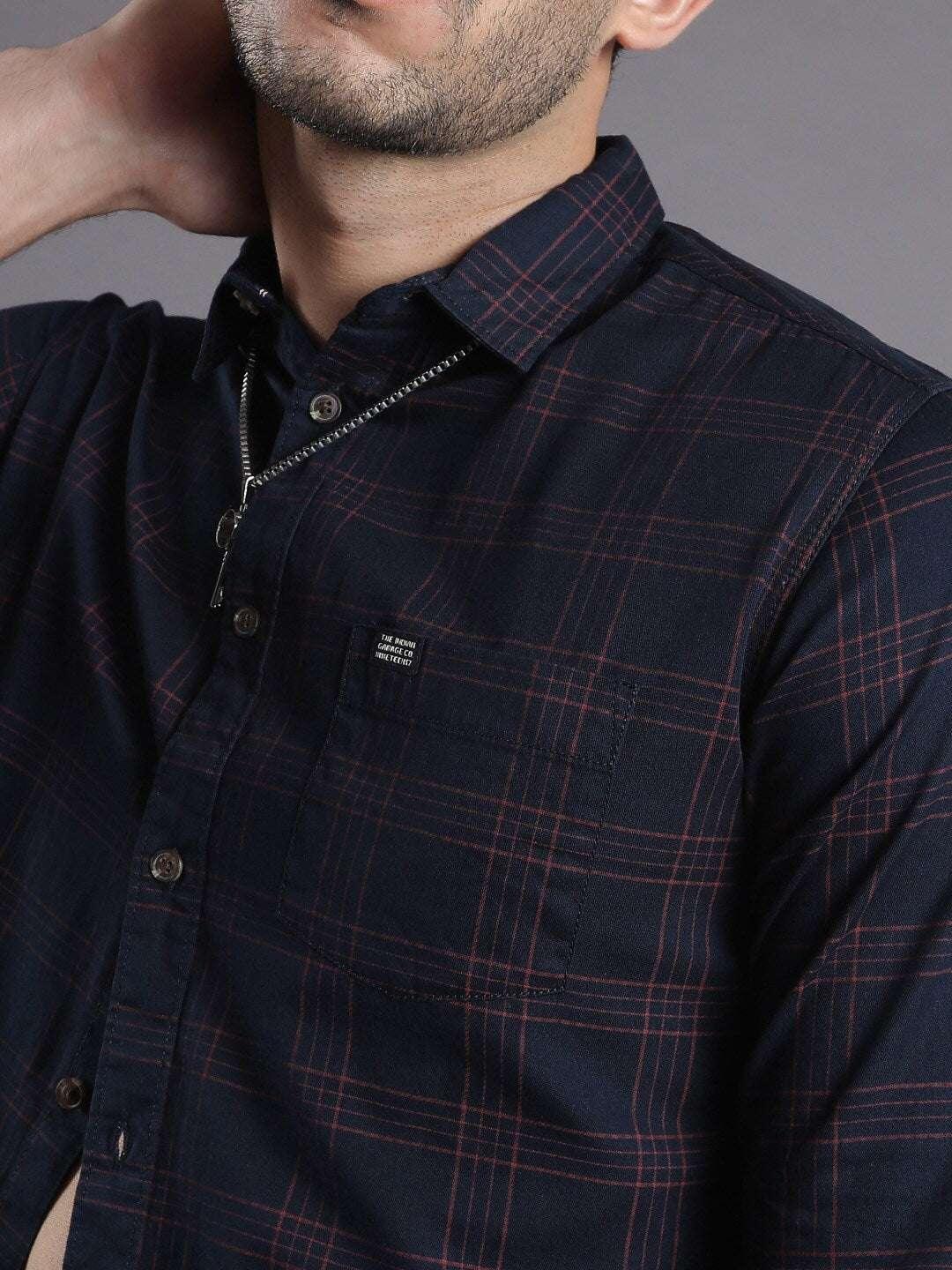 Men's Checked Slim Fit Shirt