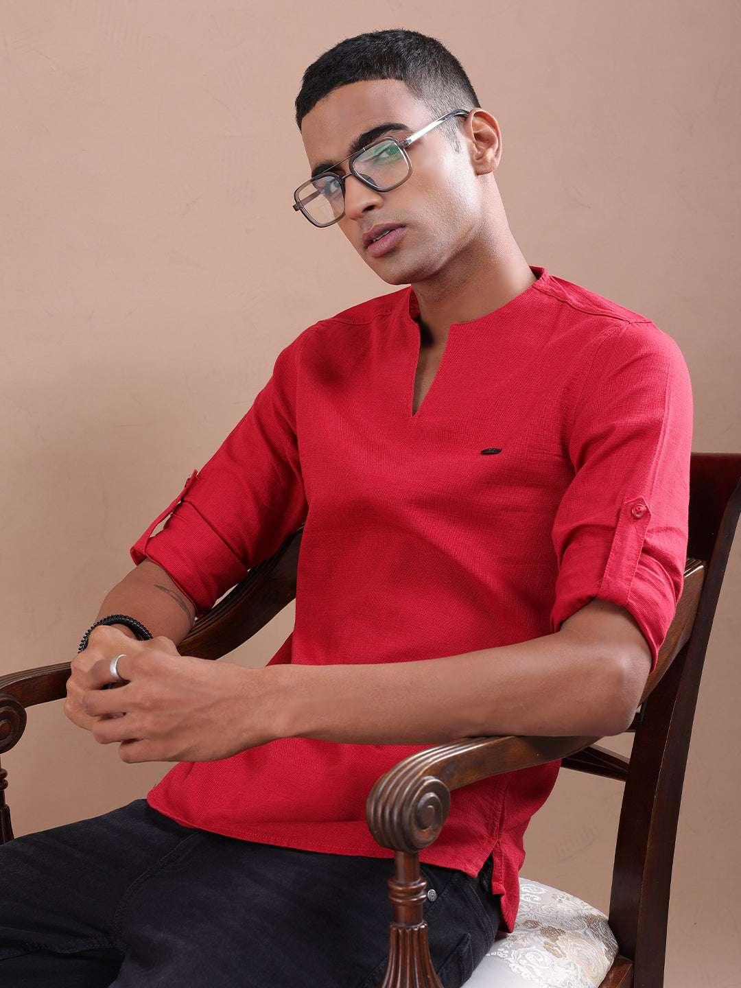 Men's V-Neck Kurta