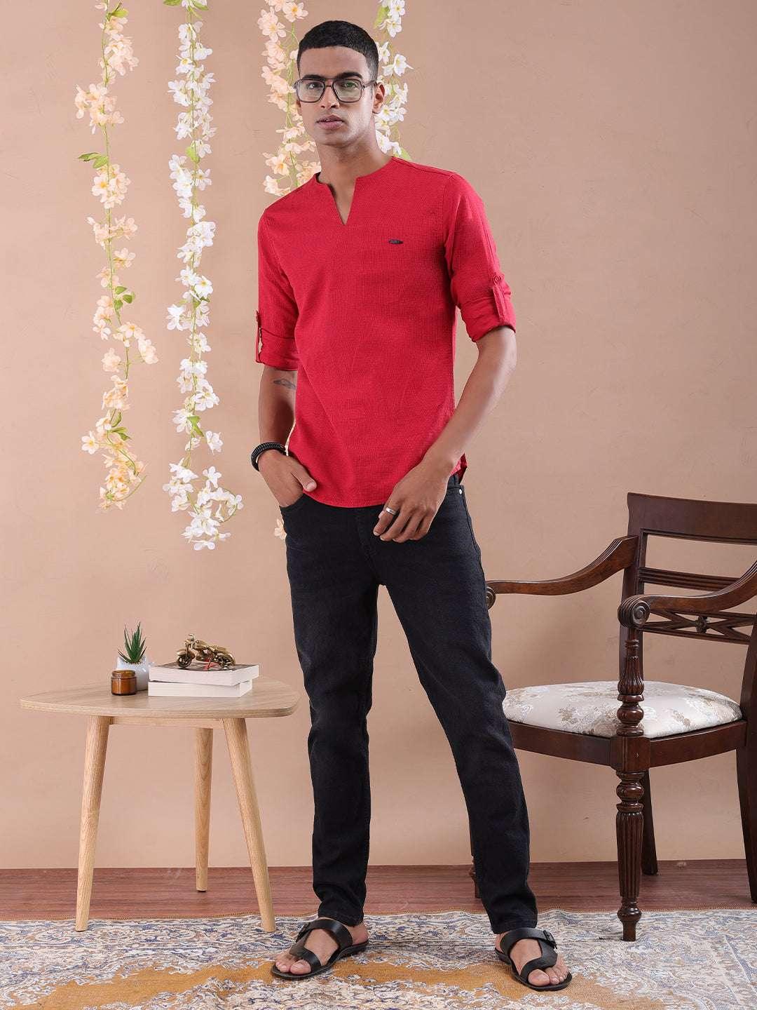 Men's V-Neck Kurta