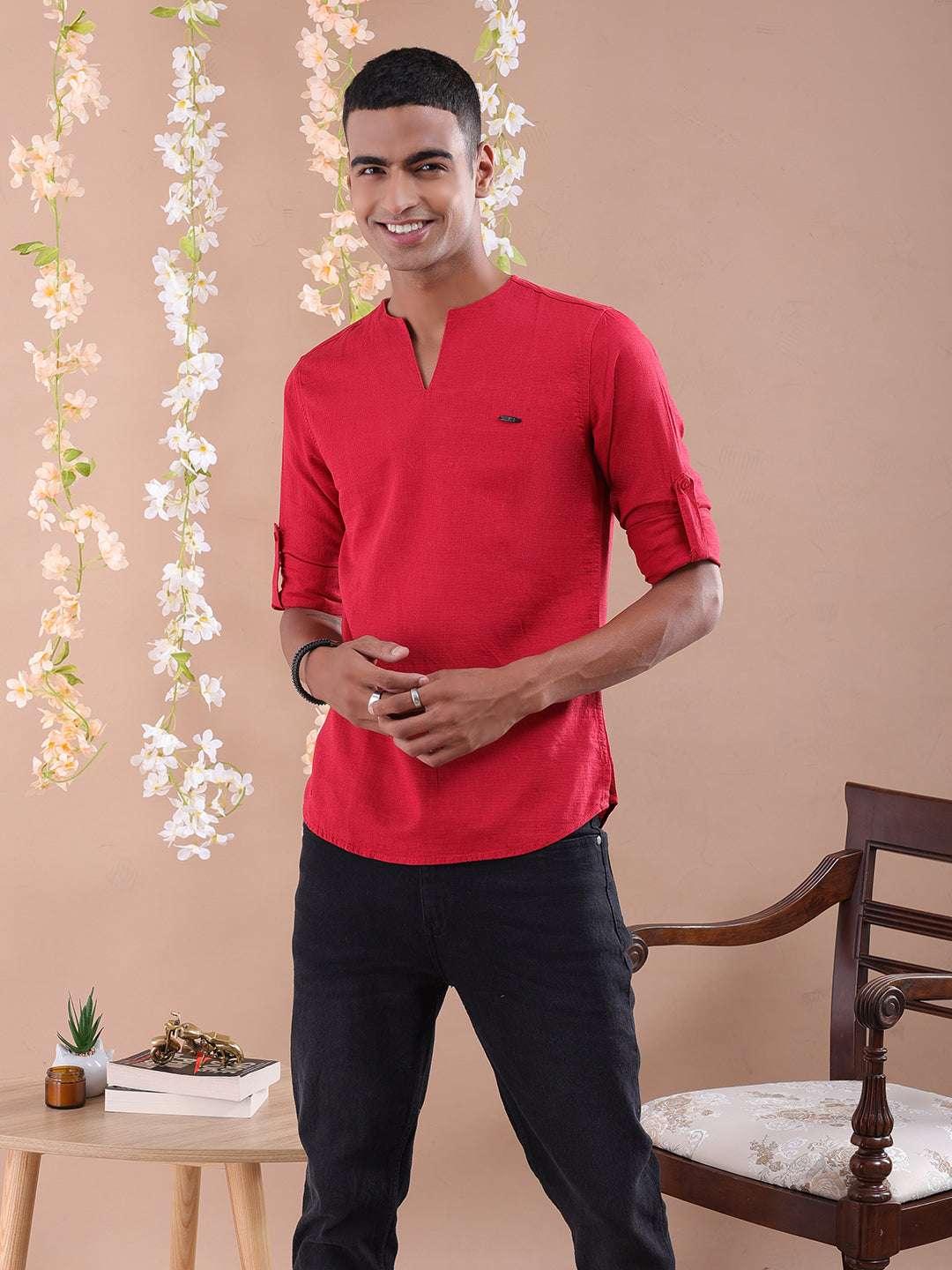 Men's V-Neck Kurta