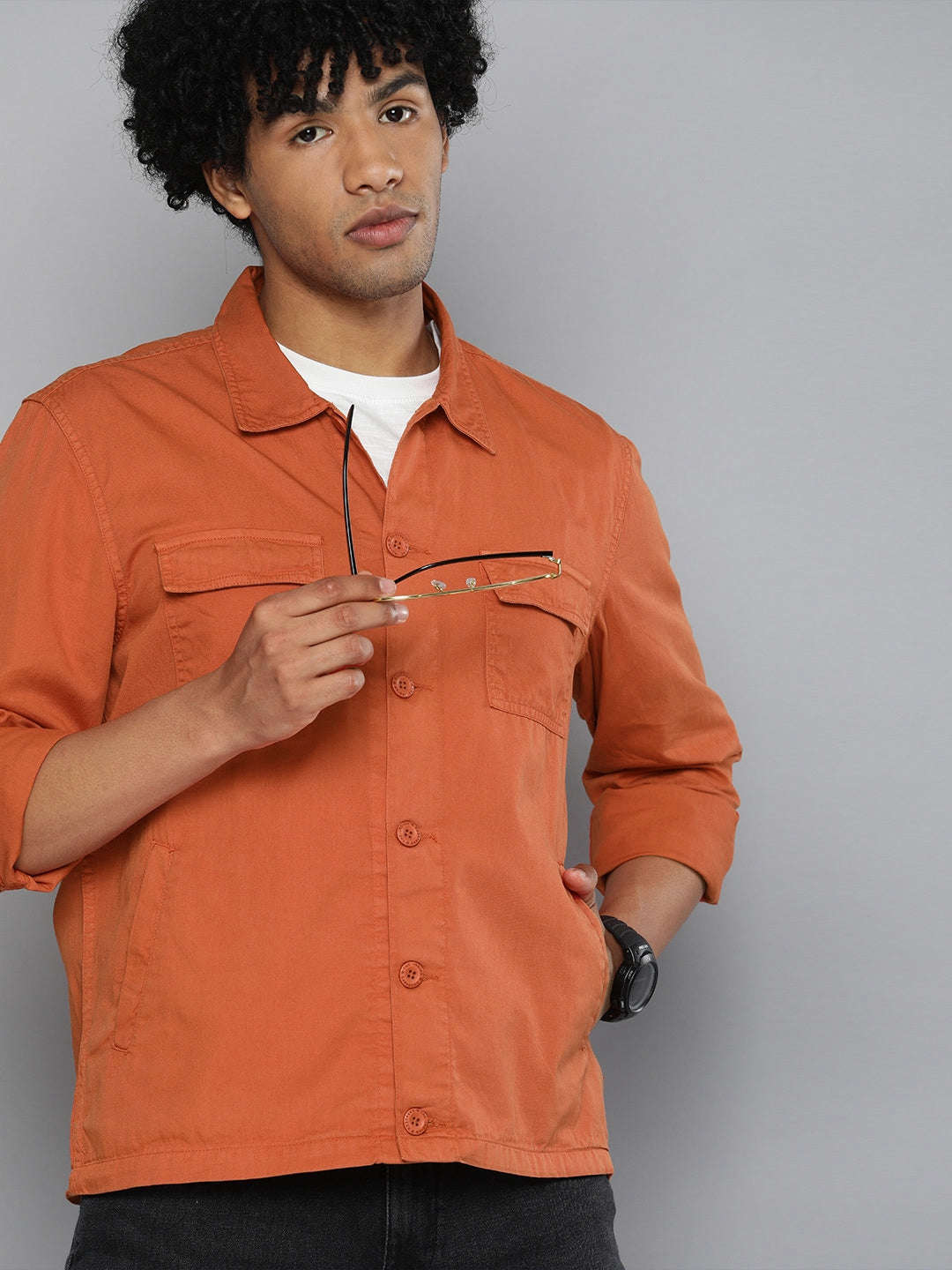 Men's Solid Overshirt