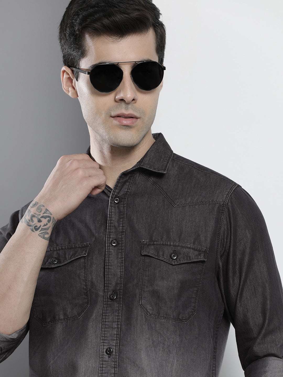 Men's 2 Tone Denim Shirt