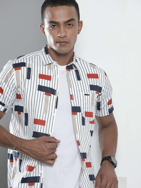 Men's Geometric Casual Shirt