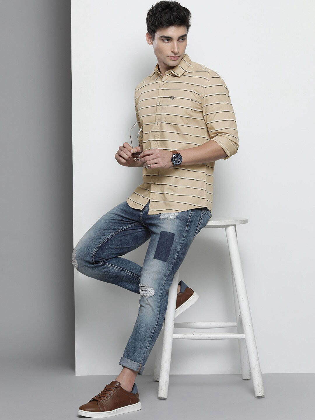 Men's Striped Casual Shirt