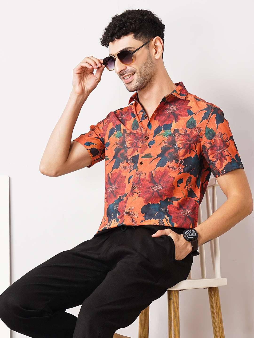 Men's Floral Slim Fit Shirt