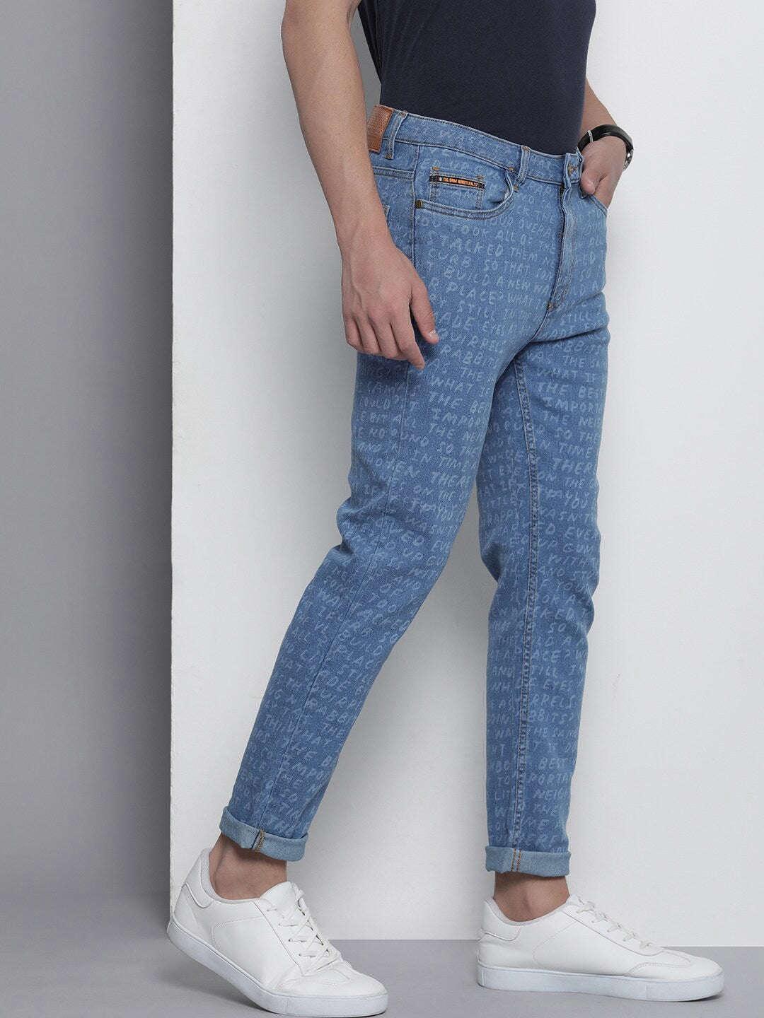 Men's Printed Slim Fit Jeans