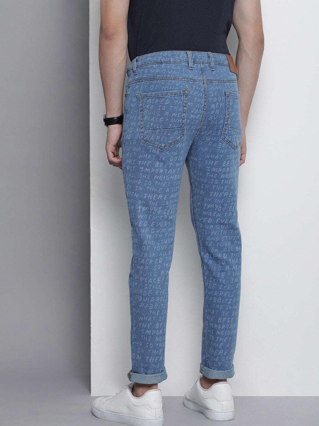 Men's Printed Slim Fit Jeans