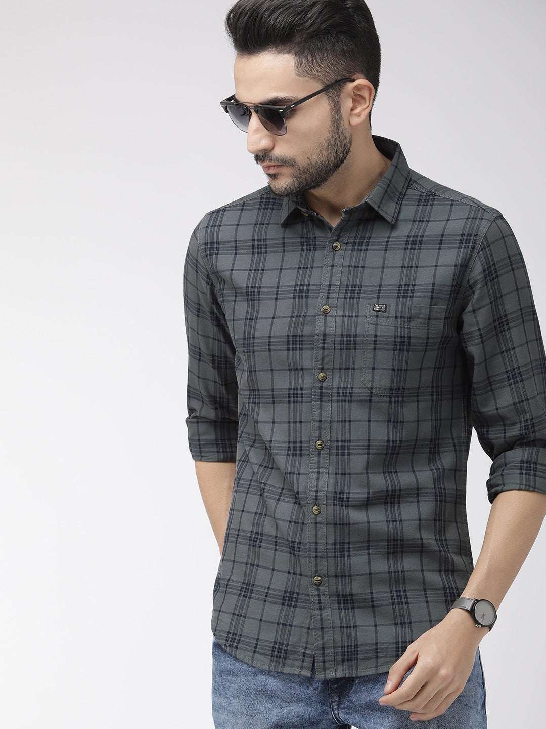 Men's Checked Slim Fit Shirt