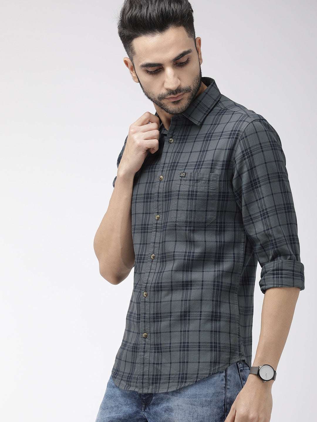 Men's Checked Slim Fit Shirt