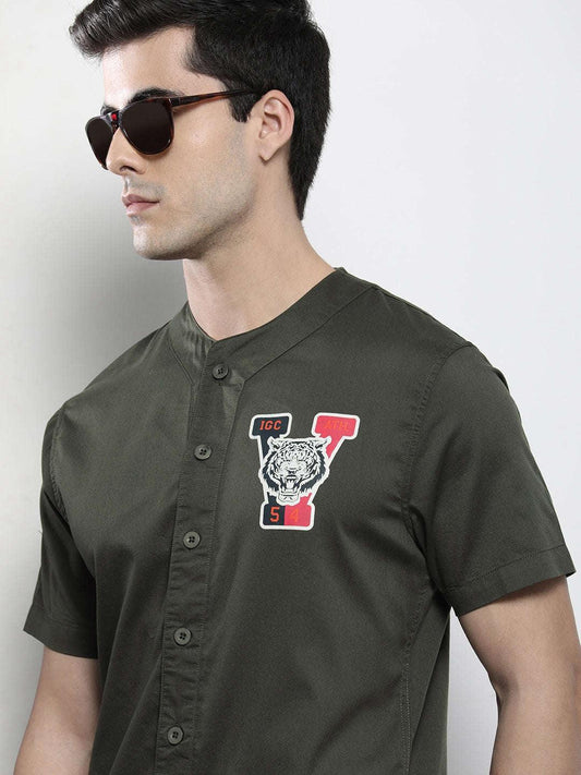 Men's Baseball Collar Shirt