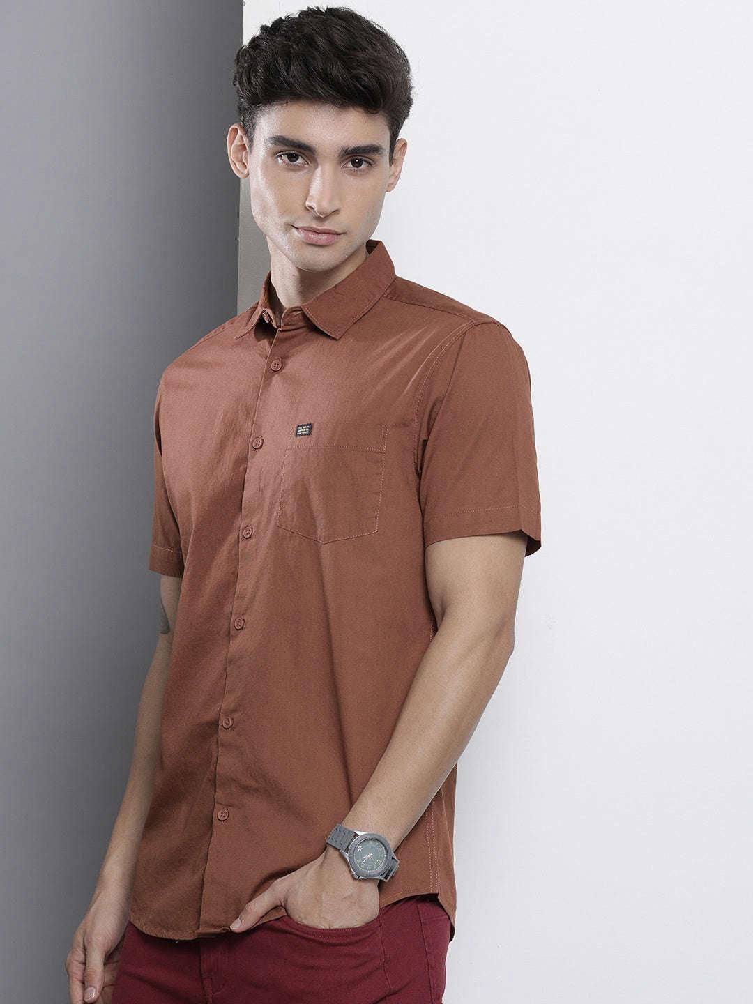 Men's Back Printed Poplin Shirt