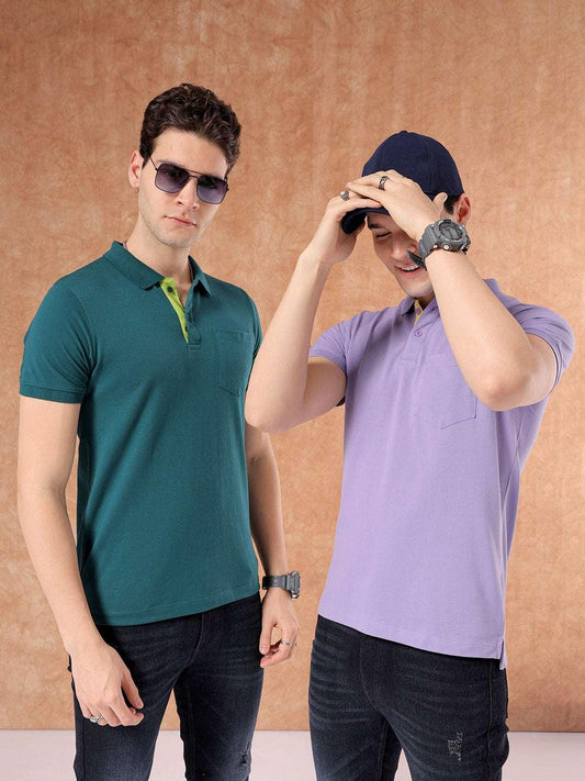 Men's Solid Pack of 2 T-Shirt