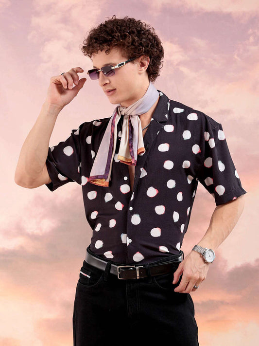 Men's Abstract Printed Relaxed Fit Shirt