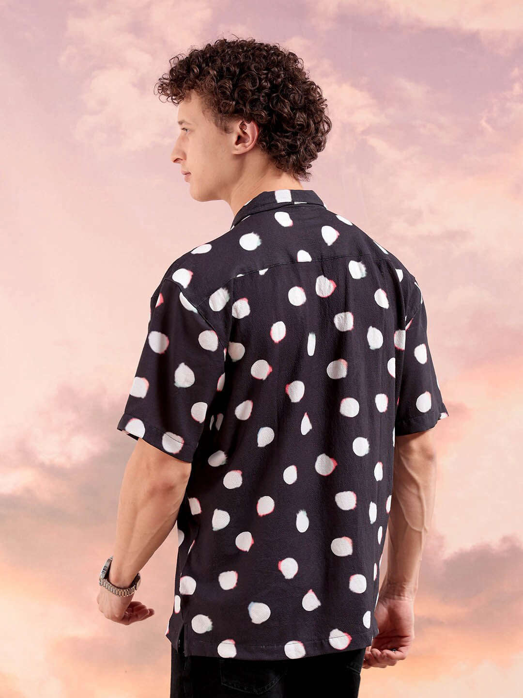 Men's Abstract Printed Relaxed Fit Shirt