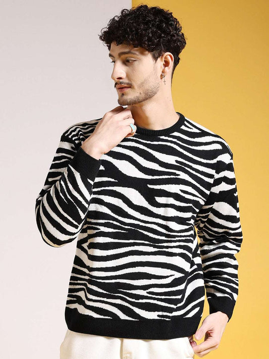 Men's Printed Oversized Fit Sweater