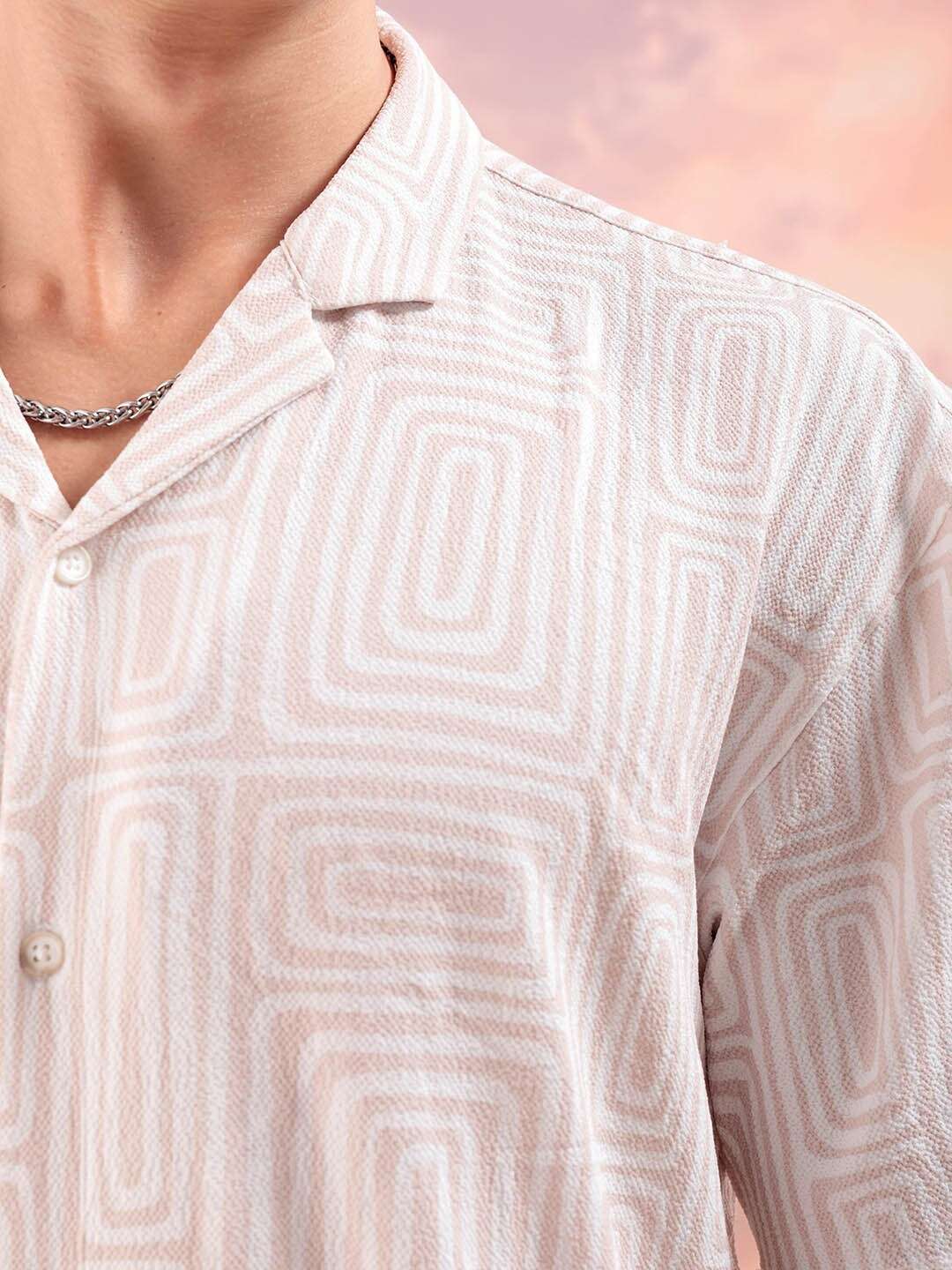 Men's Art Deco Printed Relaxed Fit Shirt