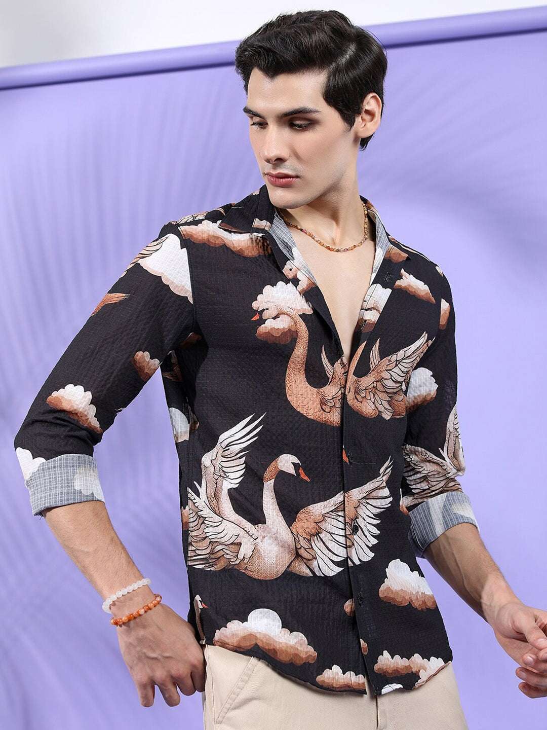 Men's Fauna Printed Slim Fit Resort Wear Shirt