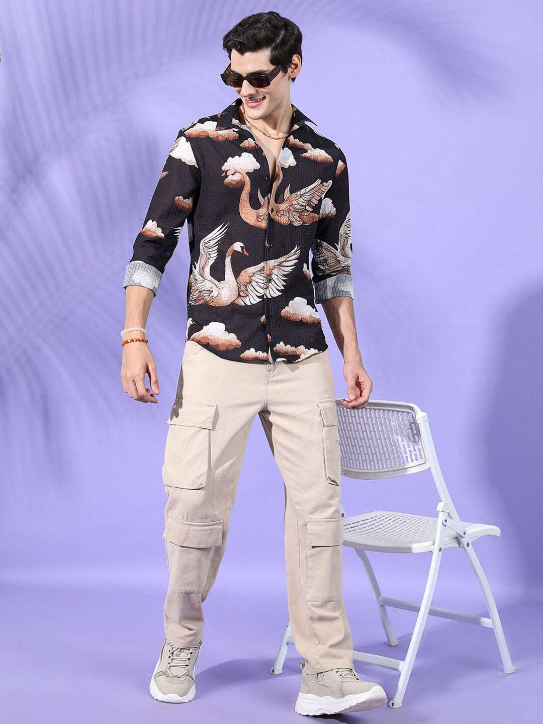 Men's Fauna Printed Slim Fit Resort Wear Shirt