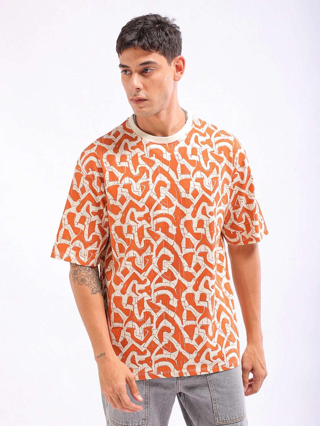 Men's Printed Oversized Fit T-Shirt