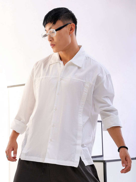 Men's Solid Korean Loose Fit Shirt