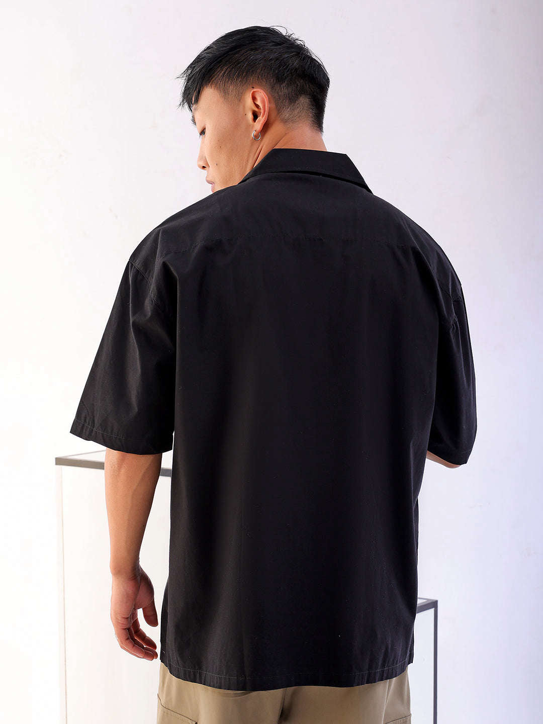 Men's Solid Korean Loose Fit Shirt