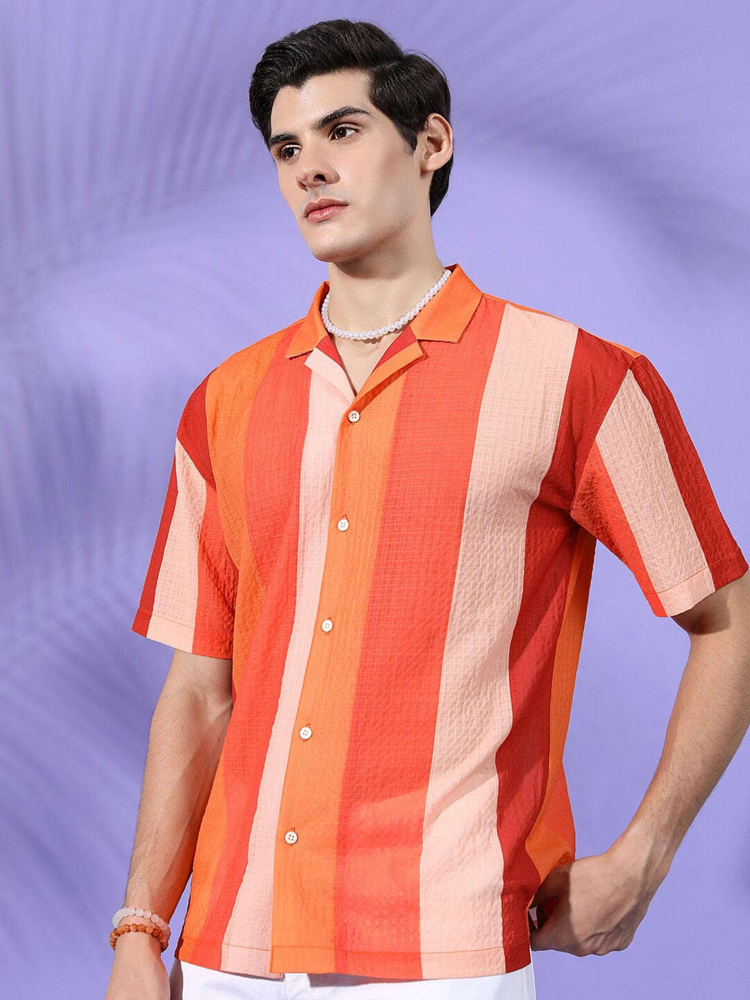 Men's Striped Resort Wear Shirt