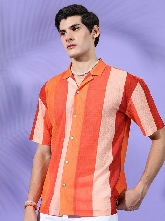 Men's Striped Resort Wear Shirt