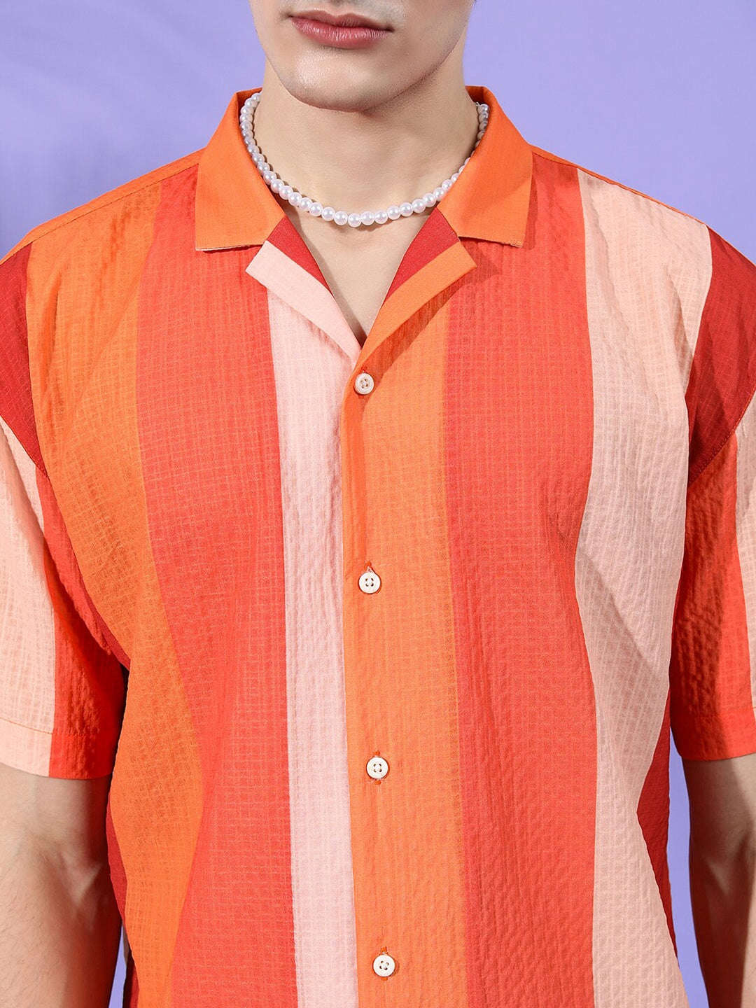 Men's Striped Resort Wear Shirt