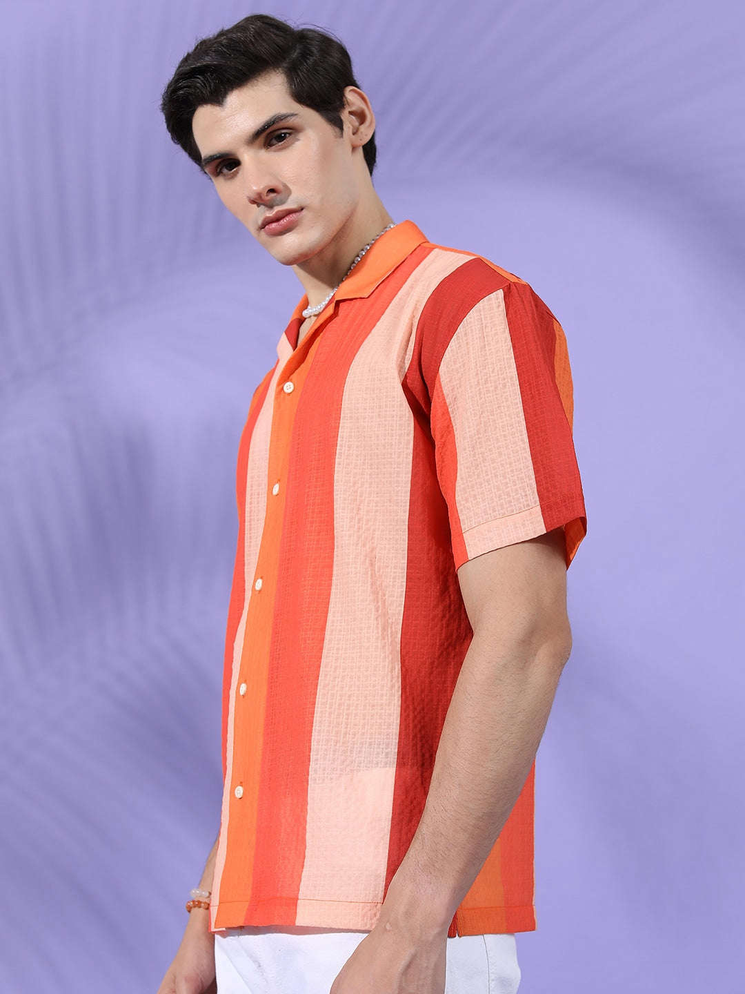 Men's Striped Resort Wear Shirt