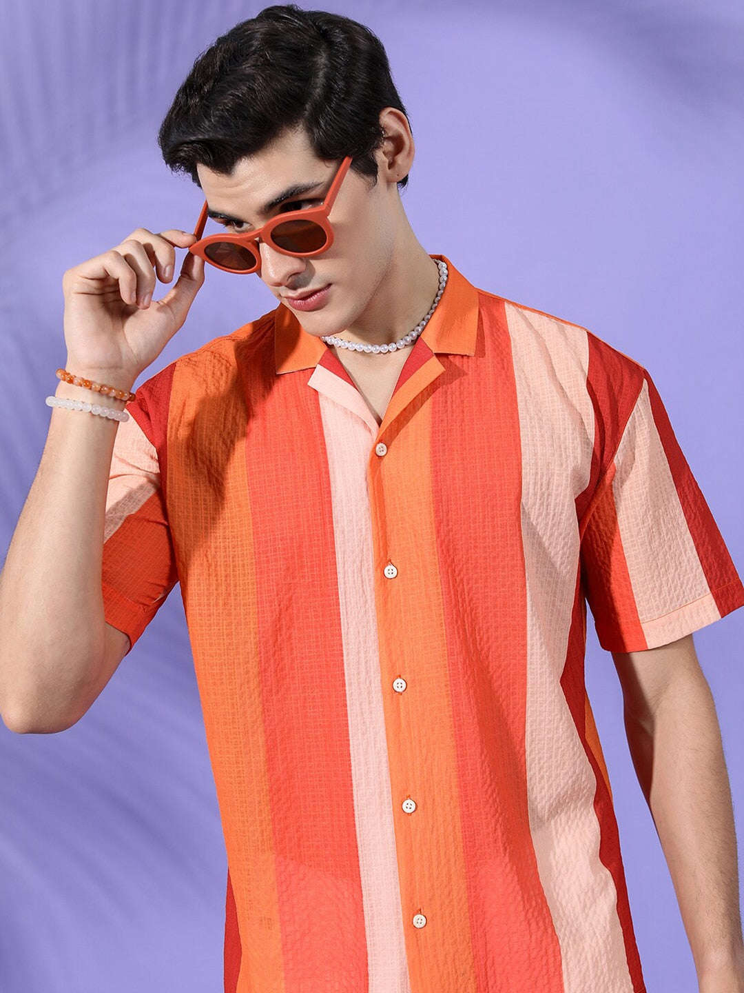 Men's Striped Resort Wear Shirt