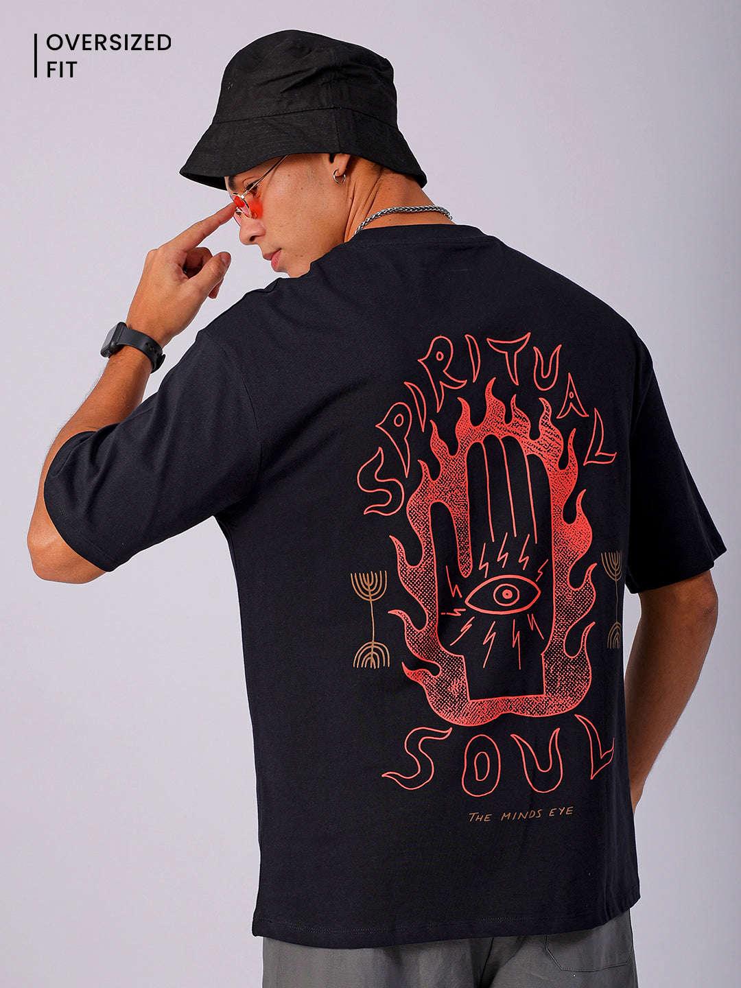 Men's Back Printed Oversized T-Shirt