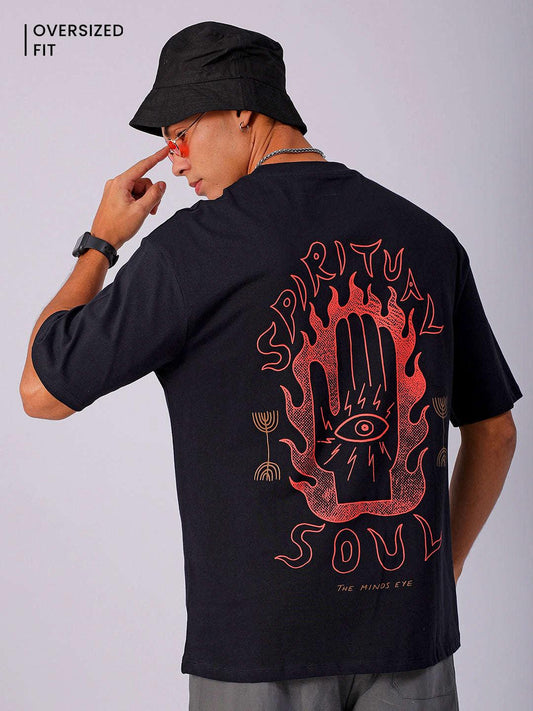 Men's Back Printed Oversized T-Shirt