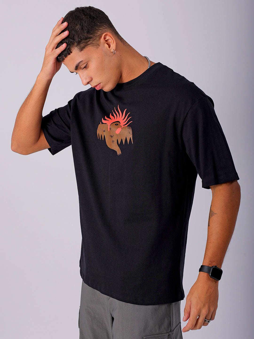 Men's Back Printed Oversized T-Shirt