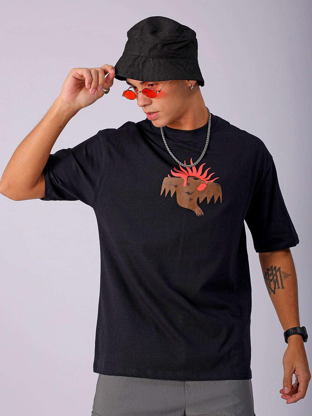 Men's Back Printed Oversized T-Shirt