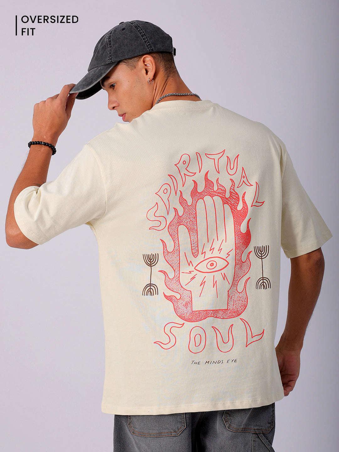 Men's Back Printed Oversized T-Shirt