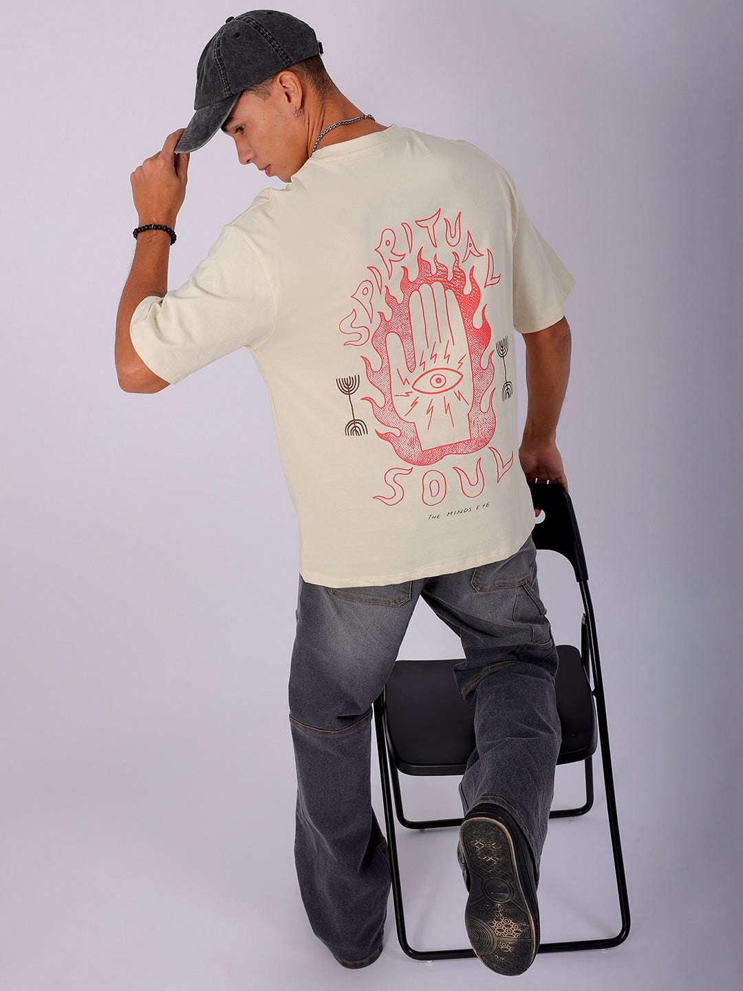 Men's Back Printed Oversized T-Shirt