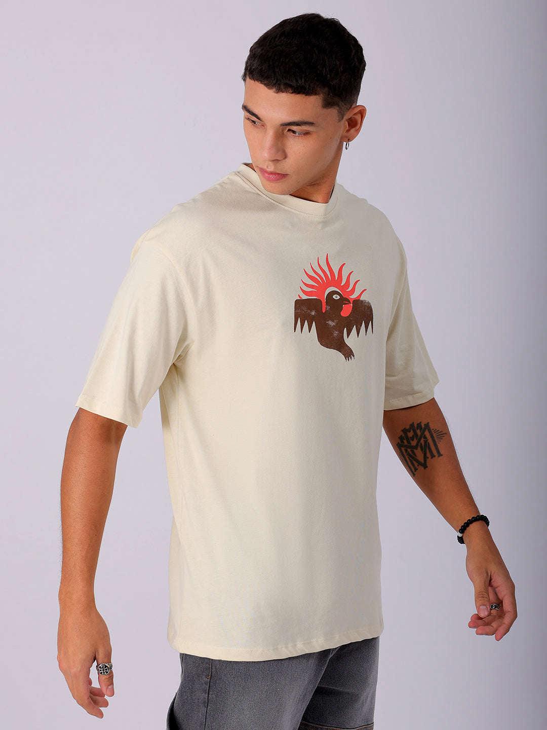 Men's Back Printed Oversized T-Shirt