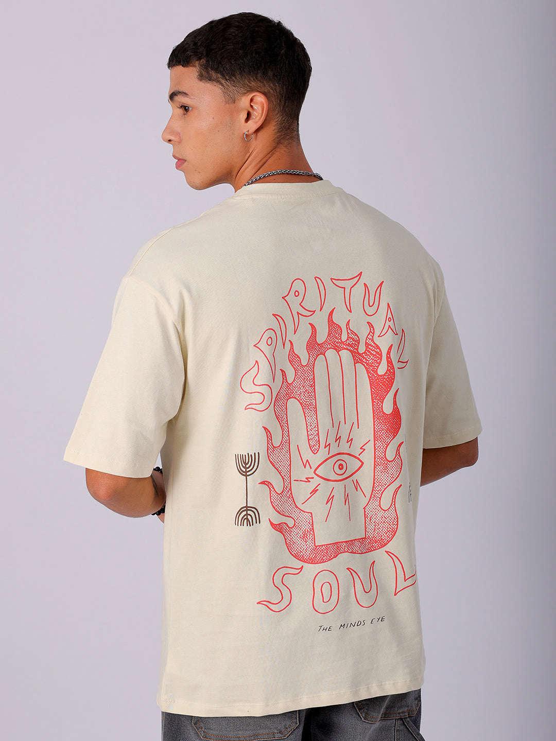 Men's Back Printed Oversized T-Shirt