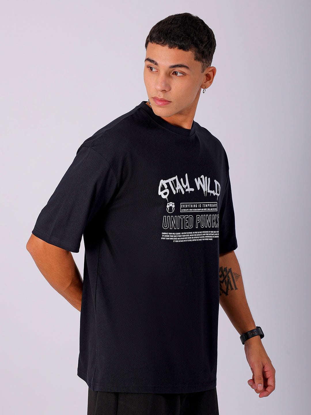 Men's Back Printed Oversized T-Shirt