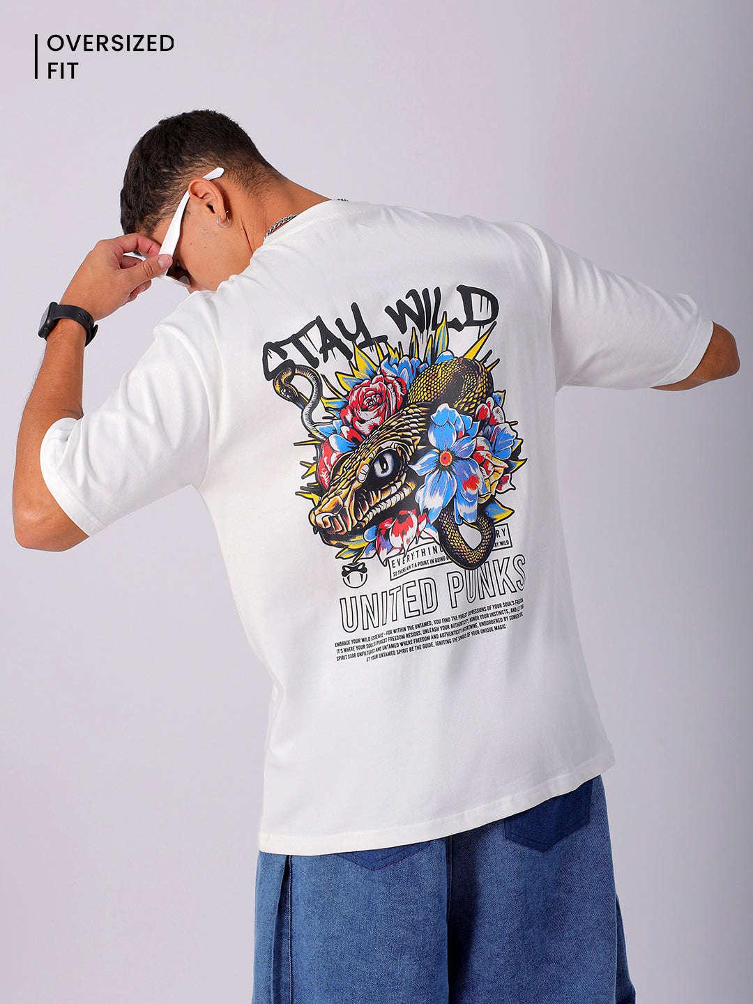 Men's Back Printed Oversized T-Shirt